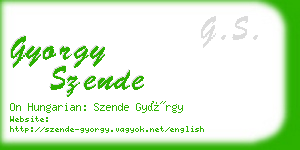 gyorgy szende business card